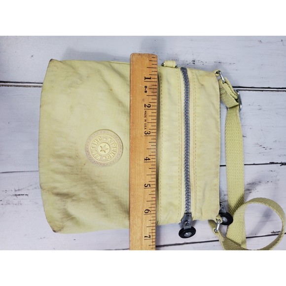 Kipling tan beige neutral Alvar Crossbody Purse Bag No monkey Yellow - Picture 8 of 15